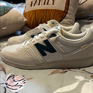 New Balance White and Yellow Sneakers